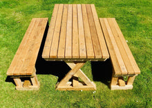 Load image into Gallery viewer, Picnic Table &amp; 2no Benches
