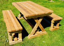 Load image into Gallery viewer, Picnic Table &amp; 2no Benches
