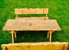Load image into Gallery viewer, Outdoor Rustic Table With Two Benches
