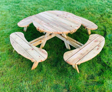 Load image into Gallery viewer, Round Picnic Table with Benches

